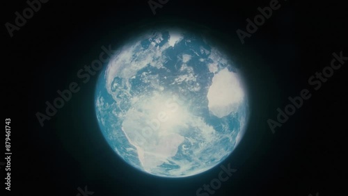 Wallpaper Mural Travelling avant vers la Terre vue depuis l'espace avec la Lune en arrière plan, 4K 60 images par secondes Torontodigital.ca