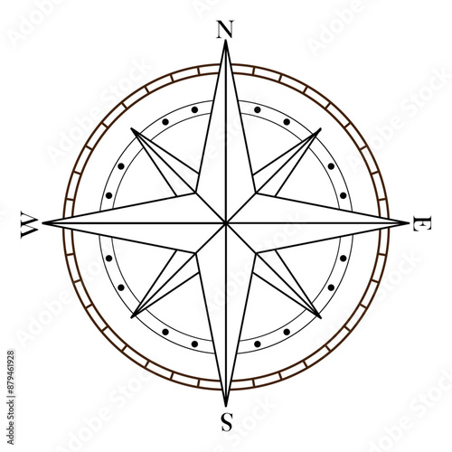 Compass icon. Compass rose sign. Compass Rose of Wind. Sea compass rose icon. Vintage compass. Compasses for travel maps. Navigation arrow symbols.