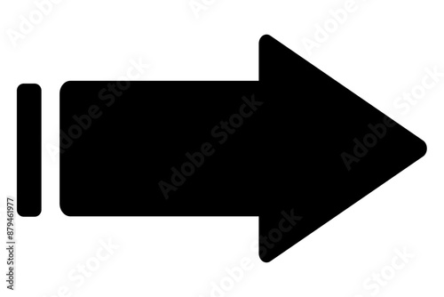 Black vector straight left arrow isolated on white background. Street navigator, flat clipart, road sign, minimalistic style.