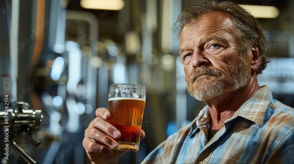 Expert tasting beer in a brewery Expert tasting beer in a brewery