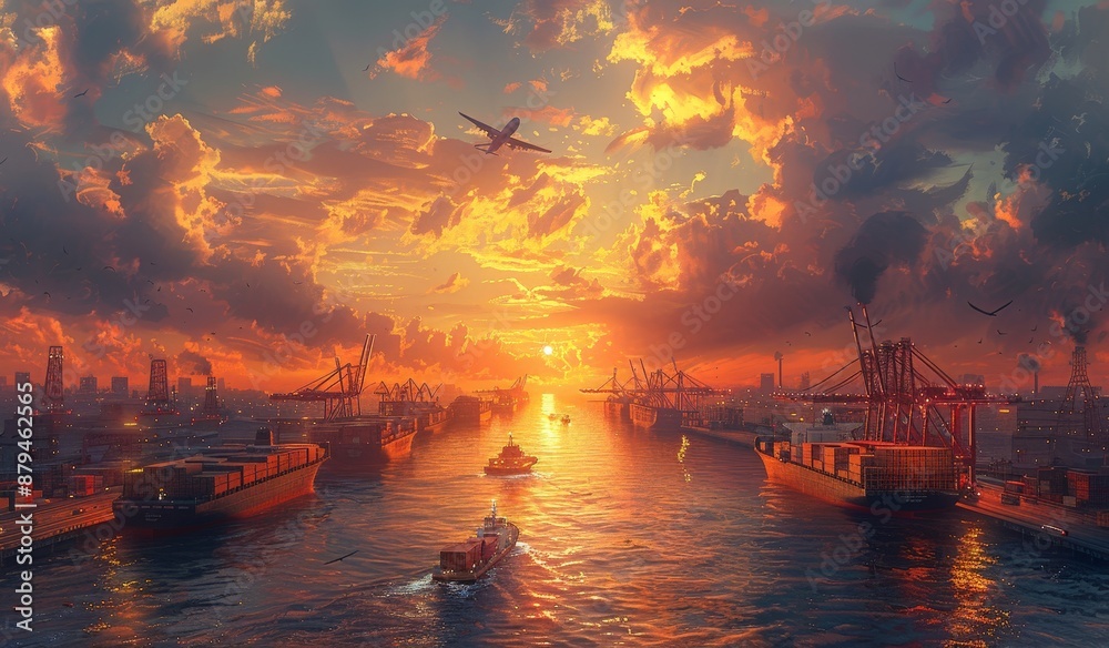 Global trade logistics background Global trade logistics background