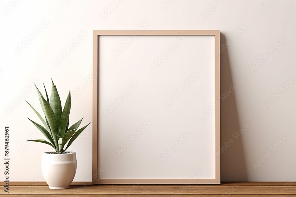 Minimalist Interior Design Mockup with Blank Frame. Minimalist Interior Design Mockup with Blank Frame.