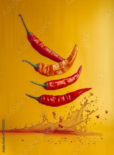 Red hot chili peppers on a ...