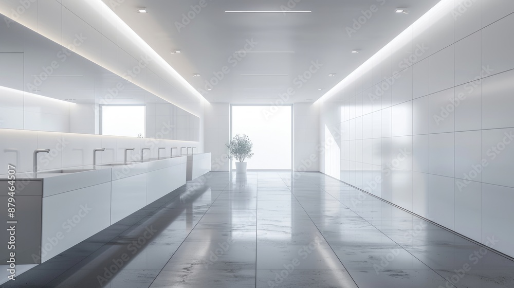 Modern white hallway with natural light Modern white hallway with natural light