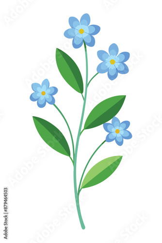 Forgot Me Not Plant minimal design vector illustration