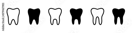 Tooth icon. Teeth vector set. Dentist sign isolated.