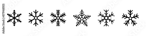 Snoeflake icon. Snow flake sign. Snow vector set. Isolated frost symbol on white background.