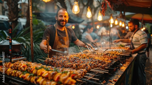 Vibrant Street Food Market Scene Captured with Canon EOS M6 - Lively Foodie Photography