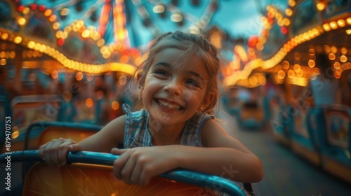 Joyful Family Time at Summer Fair - Vibrant Ferris Wheel Ride and Festive Atmosphere Captured with Canon EOS R6 Photography photo