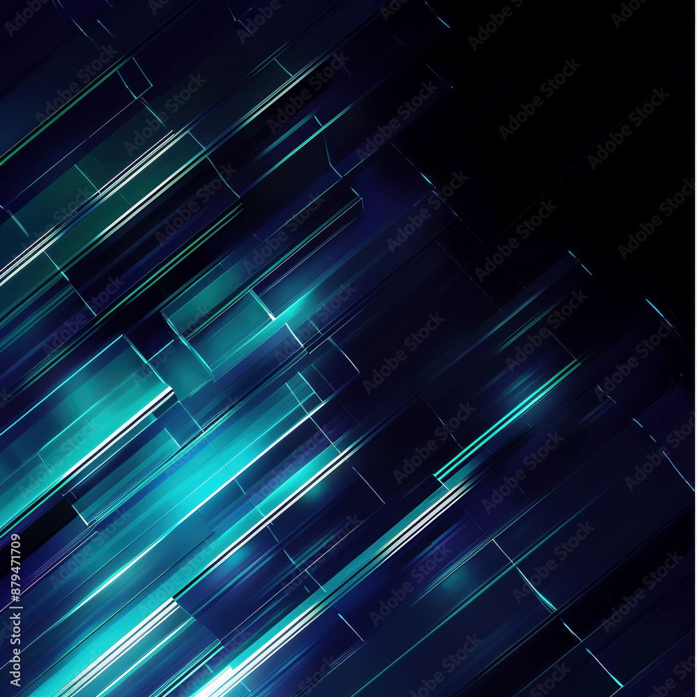 Abstract Futuristic Geometric Background With Blue Neon Lights Abstract Futuristic Geometric Background With Blue Neon Lights
