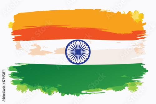 water colored indian flag vector illustration
