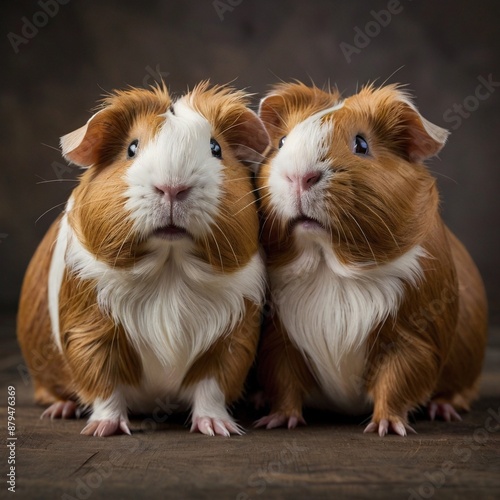 two cute guinea pigs