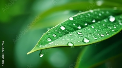  Natures teardrops on a leafy canvas