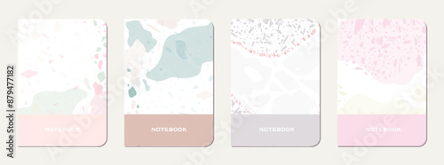 School diary cover design. Terrazzo abstract
