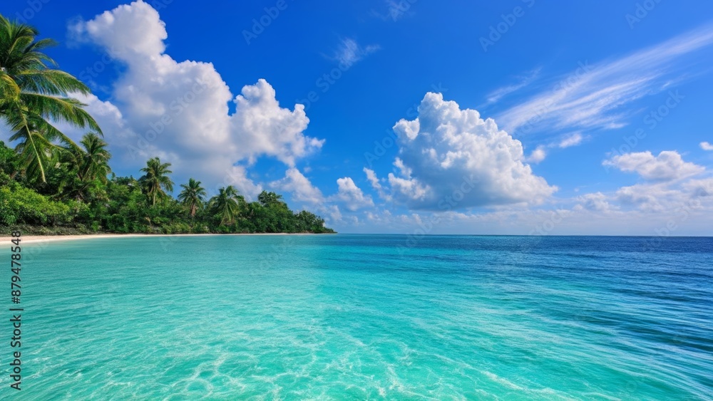 Fototapeta premium Paradise Found A serene tropical getaway