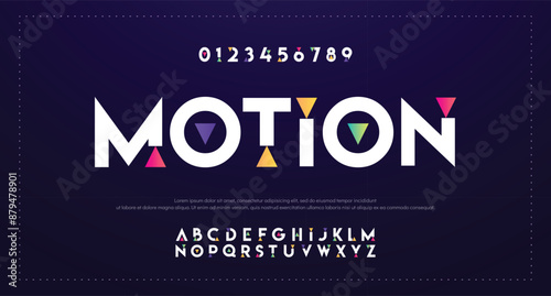 Design Modern abstract digital alphabet font. Minimal technology typography, Creative urban sport fashion futuristic font and with numbers. vector illustration.