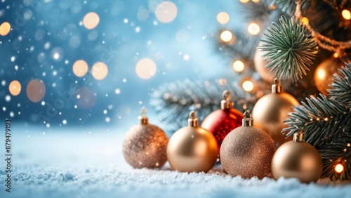  Merry Christmas  A festive scene with a beautifully decorated tree and shimmering ornaments