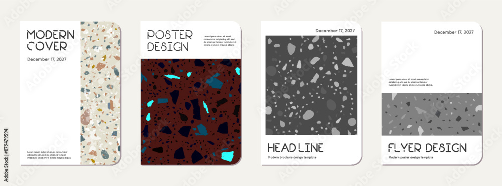Notebook cover design. Terrazzo abstract Notebook cover design. Terrazzo abstract