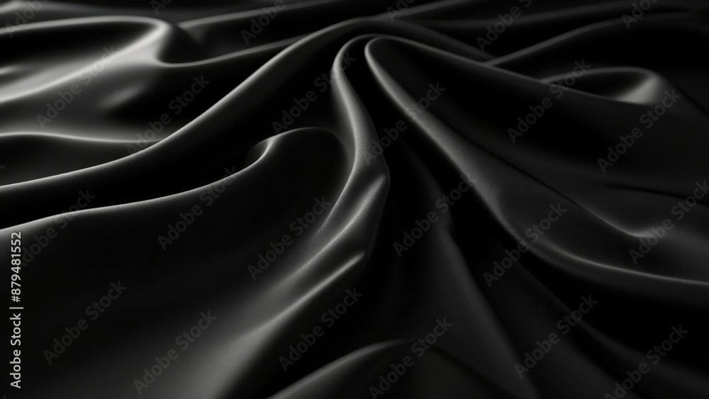 Elegant black fabric in motion Elegant black fabric in motion