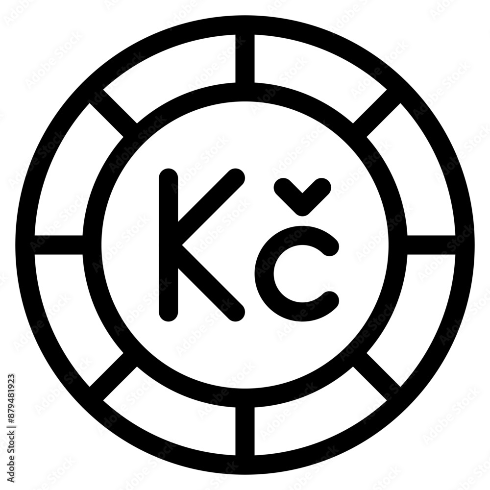 Czech koruna, coin, currency, money, cash Icon Czech koruna, coin, currency, money, cash Icon