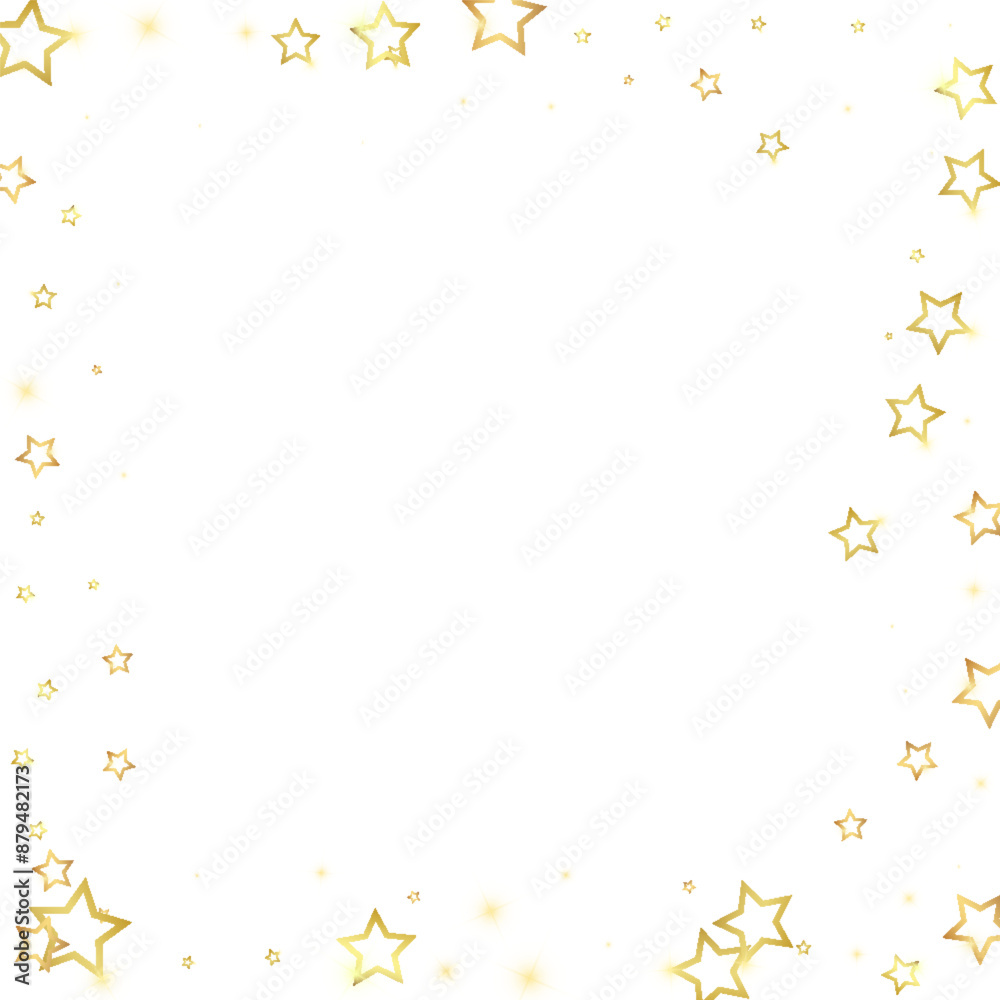 Gold sparkling star confetti. Gold sparkling star confetti.