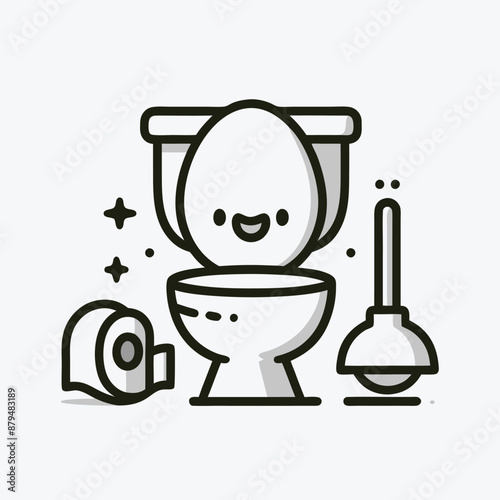 toilet icon and toilet training for children vector