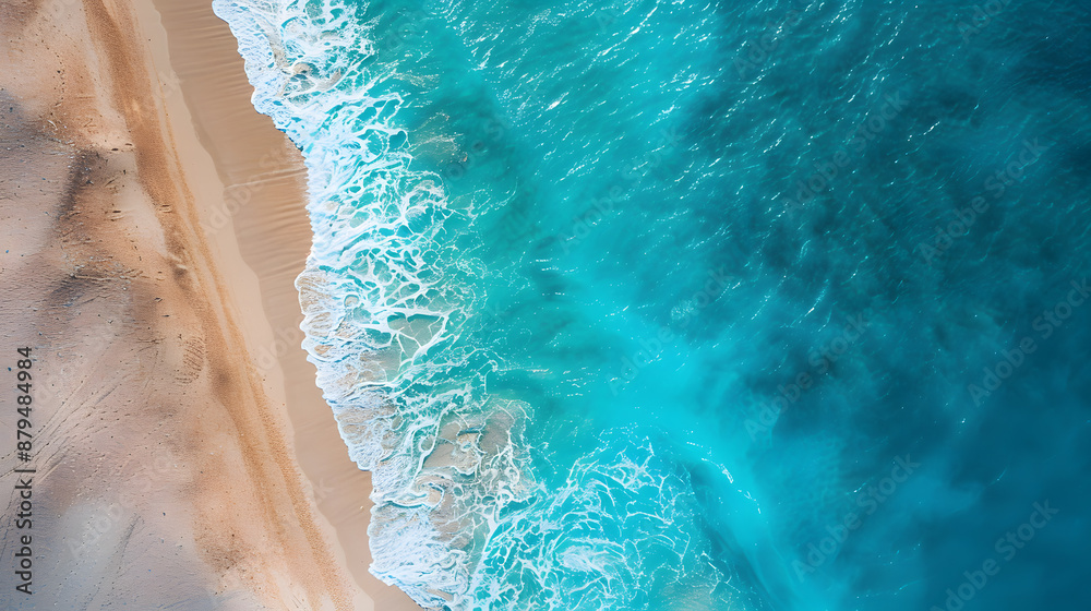 Top view aerial image from drone of an stunning beautiful sea landscape beach with turquoise water with copy space for your text.Beautiful Sand beach with turquoise water,aerial UAV drone shot Top view aerial image from drone of an stunning beautiful sea landscape beach with turquoise water with copy space for your text.Beautiful Sand beach with turquoise water,aerial UAV drone shot