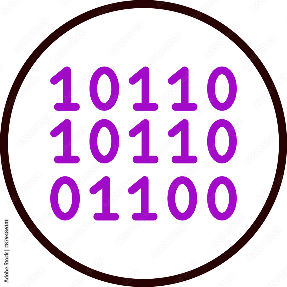 Binary Code Vector Line Purple Circle Black Binary Code Vector Line Purple Circle Black