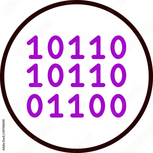 Binary Code Vector Line Purple Circle Black