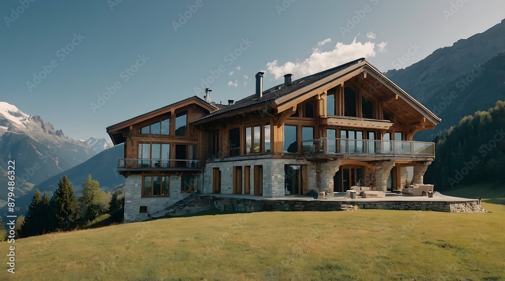 Exterior Villa With Large Windows Exterior Villa With Large Windows