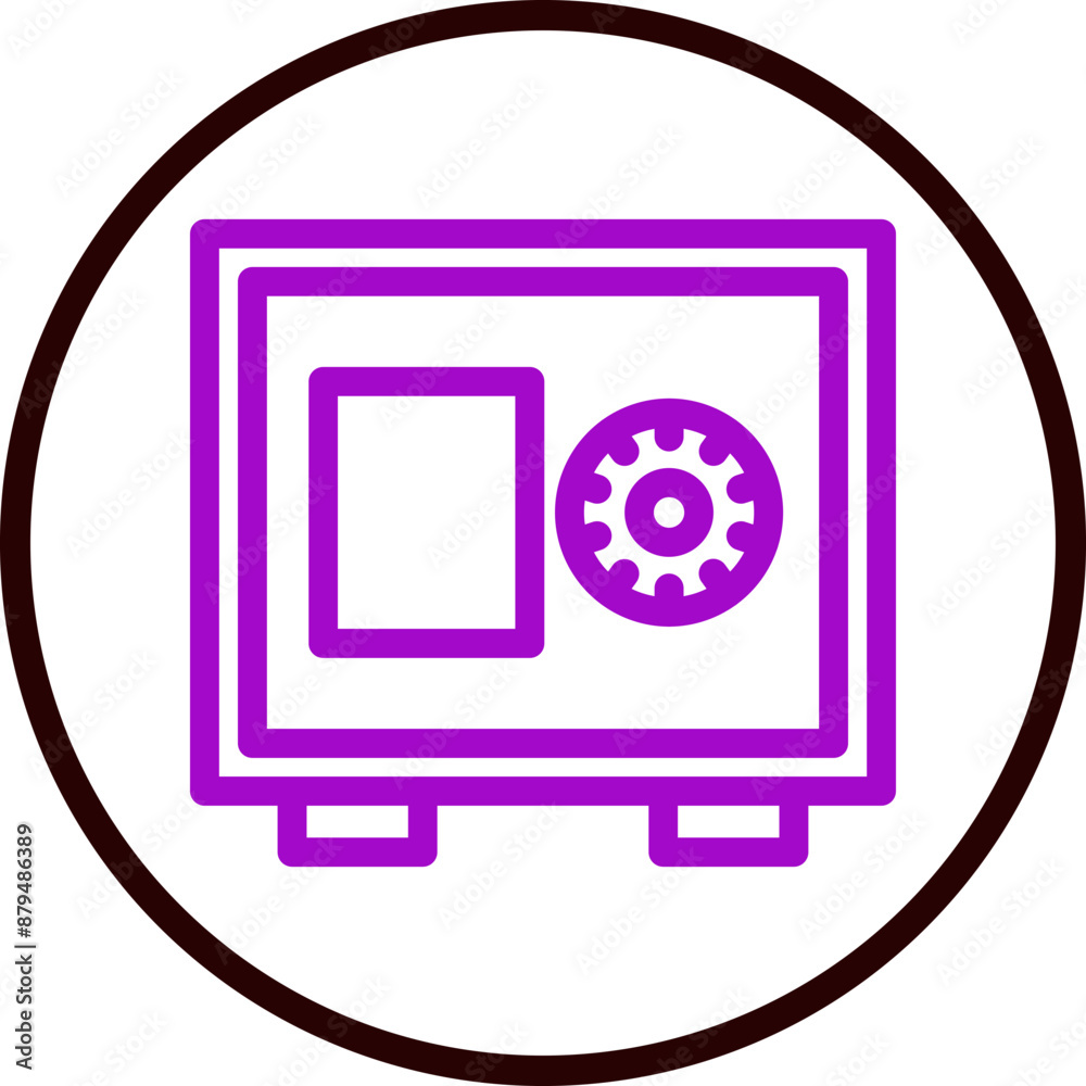 Safety Box Vector Line Purple Circle Black