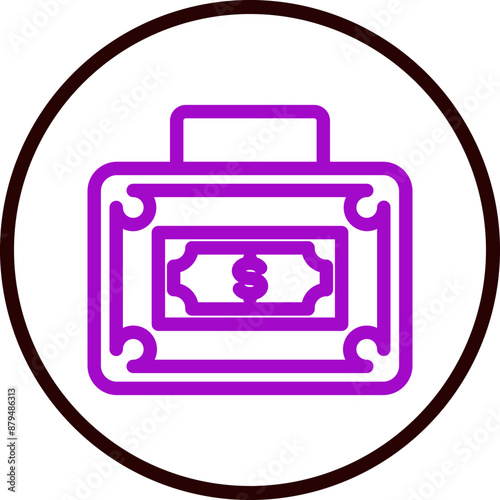 Money Laundering Vector Line Purple Circle Black