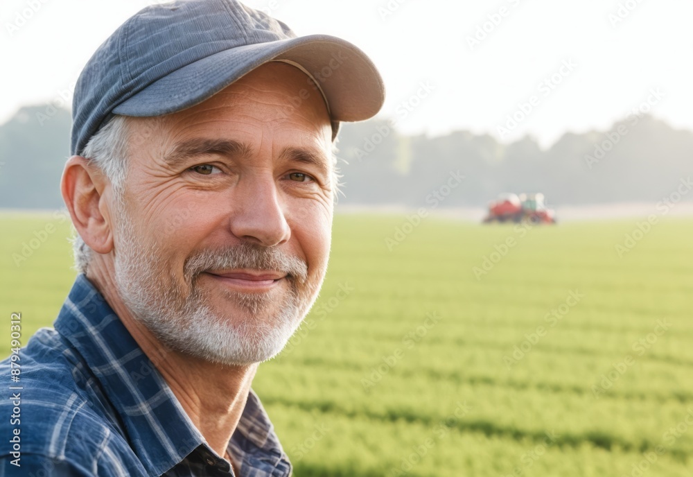 portrait of Happy Farmer in field portrait of Happy Farmer in field