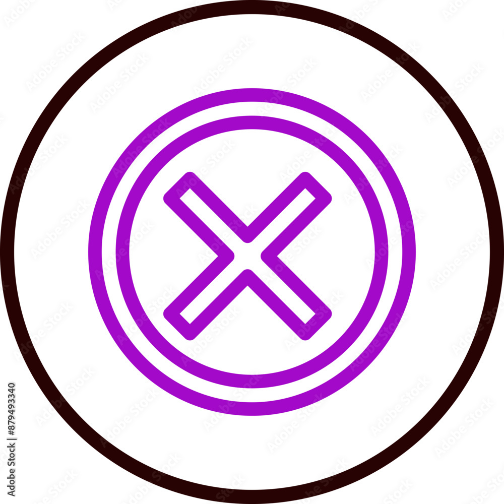Fototapeta premium cross Vector Line Purple Circle Black