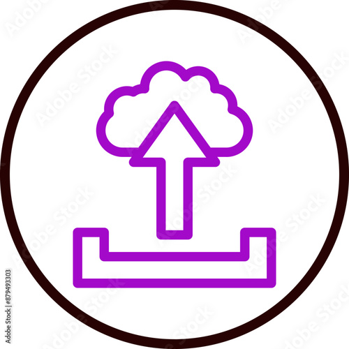 upload Vector Line Purple Circle Black