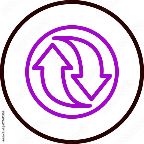 refresh Vector Line Purple Circle Black