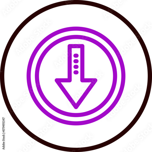 arrowdown Vector Line Purple Circle Black