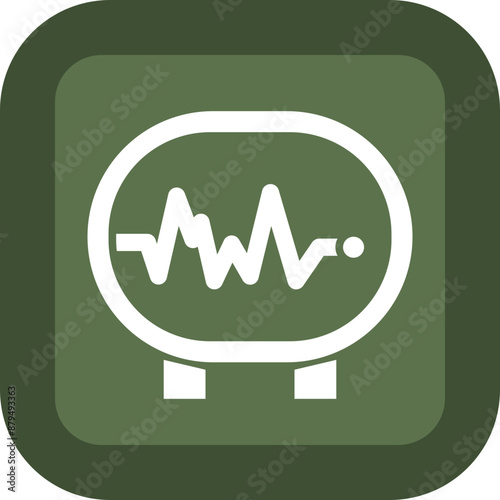 Electrocardiogram Glyph Green Box Icon