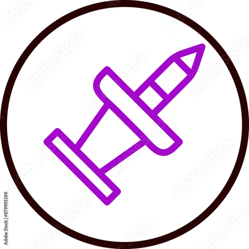 pin Vector Line Purple Circle Black