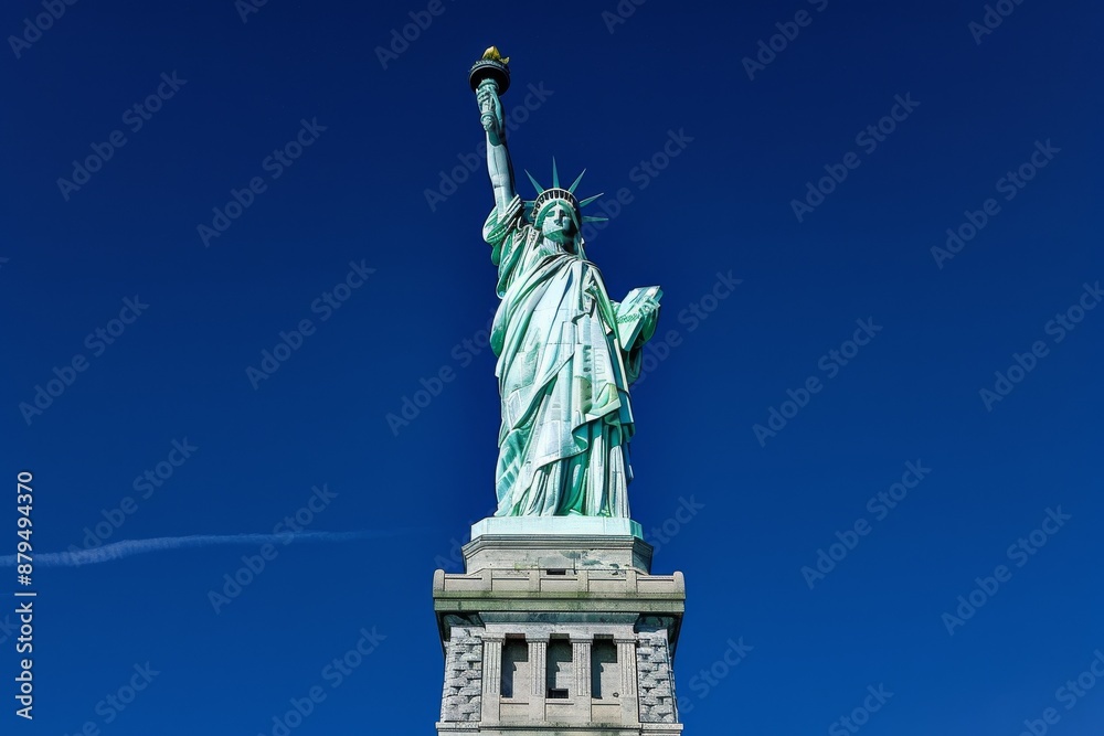 Statue of Liberty in New York at night - travel photography. Beautiful simple AI generated image in 4K, unique. Statue of Liberty in New York at night - travel photography. Beautiful simple AI generated image in 4K, unique.