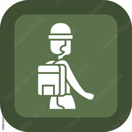 Tourist Glyph Green Box Icon