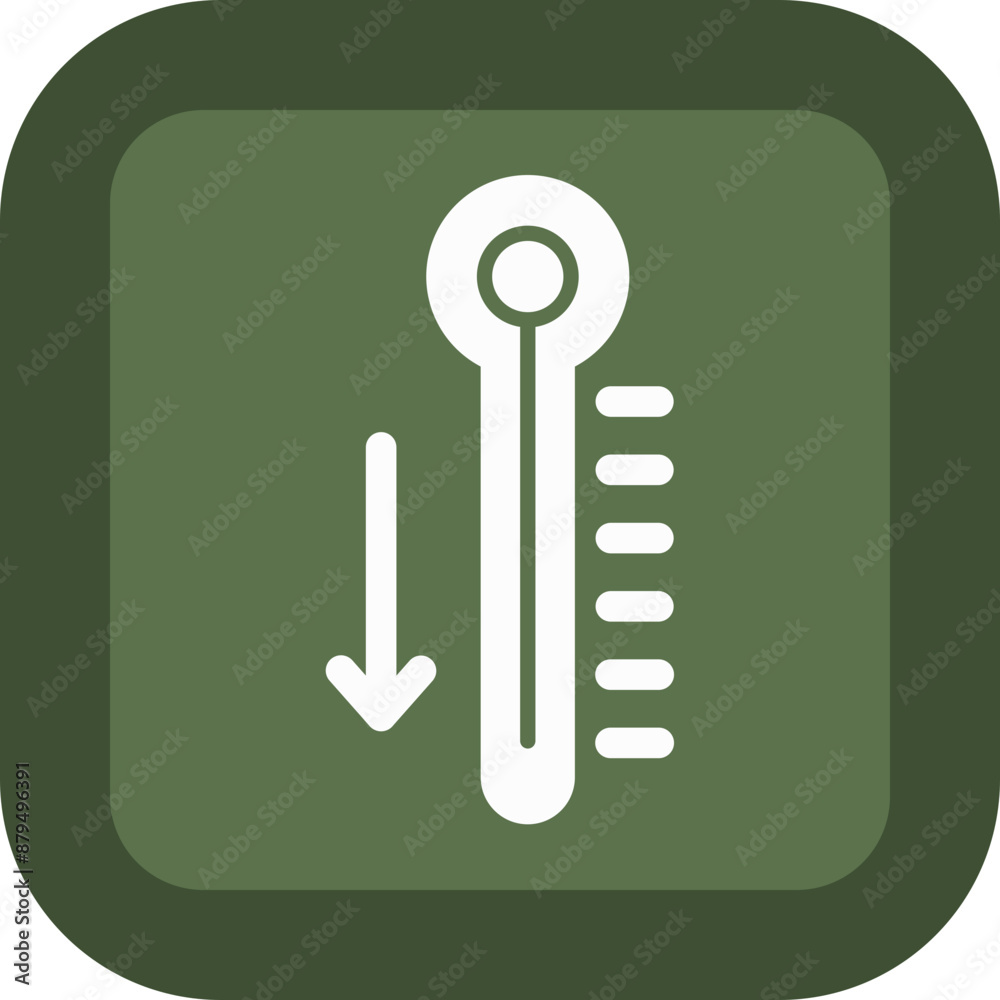 Thermometer Glyph Green Box Icon Thermometer Glyph Green Box Icon