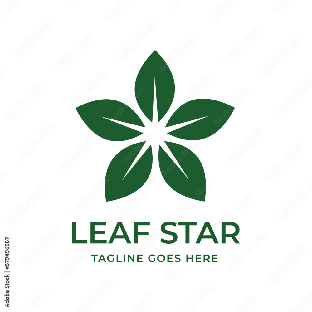 Leaf Star Logo Design with Green Five-Pointed Leaf Symbol Ideal for Eco-Friendly, Natural Products, and Organic Branding Leaf Star Logo Design with Green Five-Pointed Leaf Symbol Ideal for Eco-Friendly, Natural Products, and Organic Branding