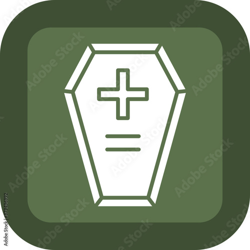 Coffin Glyph Green Box Icon