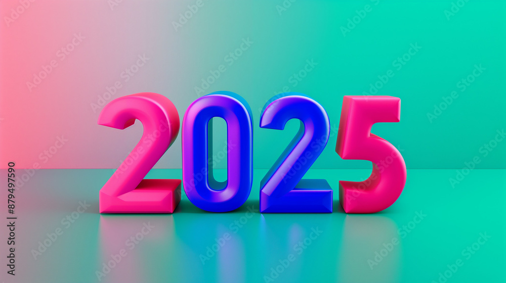 word 2025 3D on gradient background word 2025 3D on gradient background