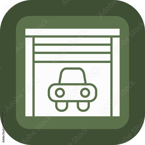 Garage Glyph Green Box Icon