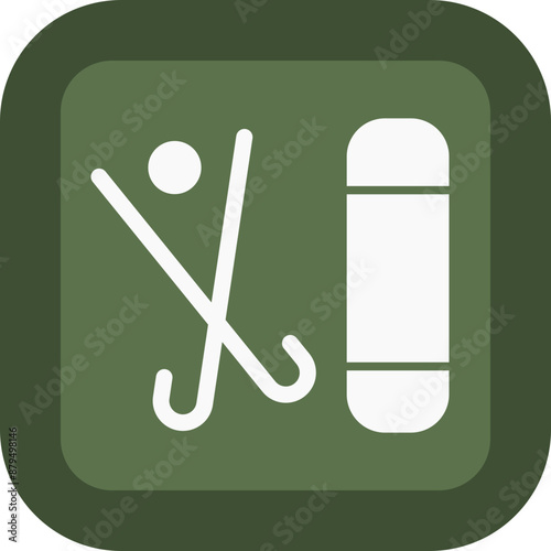 Sport equipment Glyph Green Box Icon