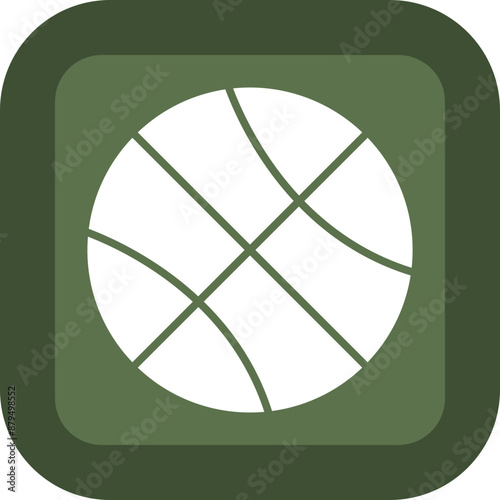 Basketball Glyph Green Box Icon