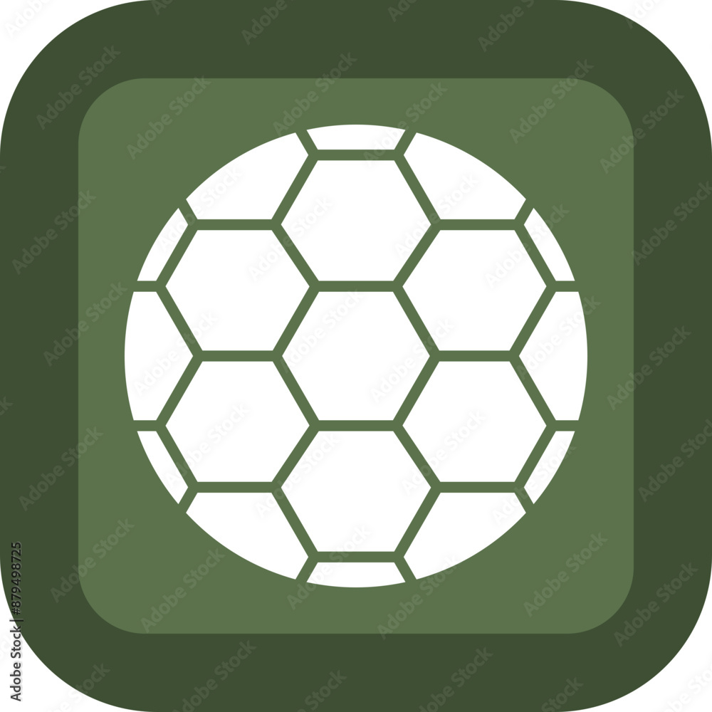Naklejka premium Football Glyph Green Box Icon