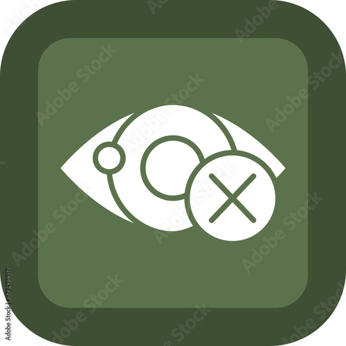 Blindness Glyph Green Box Icon
